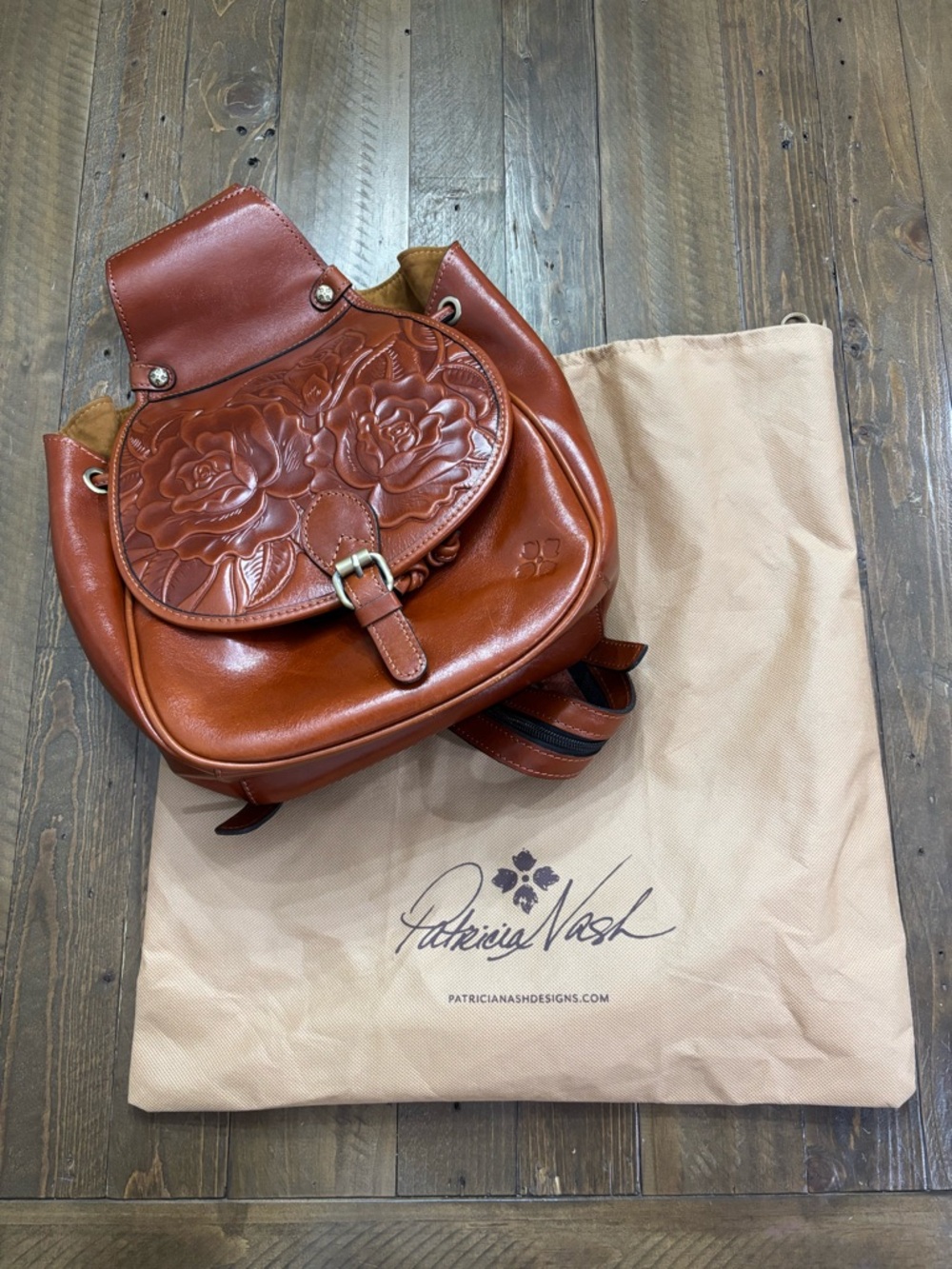 Patricia Nash Itala Saddle Sling Bag with Rose Tooling Design